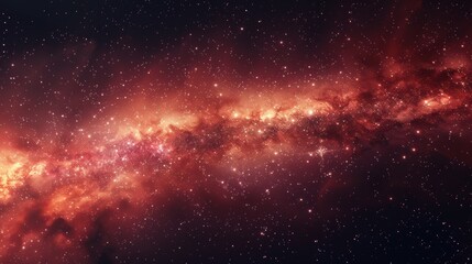 Obraz premium Cosmic Horizon. Red Galaxy Fantasy Theme Concept