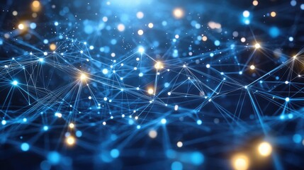 A technology network background with interconnected glowing lines and points, representing the vast and intricate web of modern communication.
