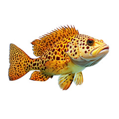 Naklejka premium Leopard coral grouper object isolated on transparent png.
