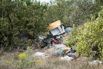 Illegal garbage dump, environmental pollution.
