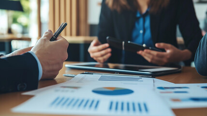 financial advisor discussing investment options with a client ,