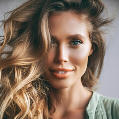 Fototapeta premium Wild Elegance, A Captivating Woman Portrait