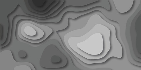 Abstract paper cut background with lines. Background of the topographic map. White wave paper curved reliefs abstract background. Realistic papercut decoration textured with wavy layers.
