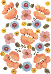 Adobe Illustrator Artwork watercolor flower pattern design