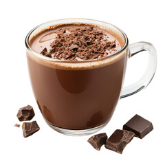  Hot chocolate drink object isolated on transparent png.