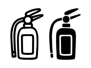 Fire extinguisher cartoon doodle, Vector.