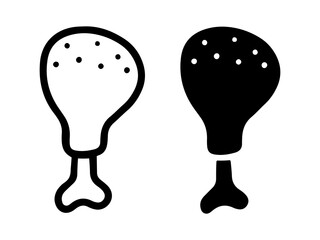 Chicken Drumstick cartoon doodle, Vector.