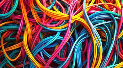 Abstract background of intertwined colorful ribbons.