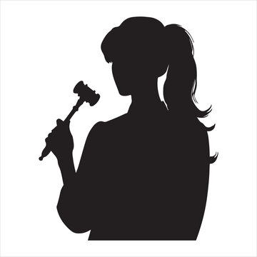 recommend clip art: Female judge silhouette white background
                    