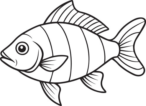 recommend clip art: fish line art vector