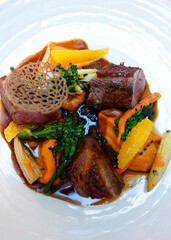 An artistic and sumptuous culinary experience all on a healthy single plate.
