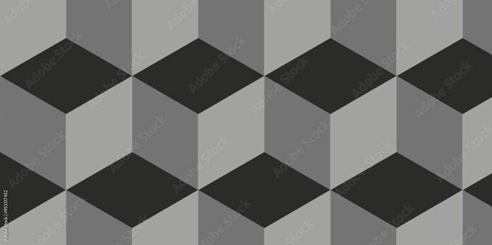 Poster modern and minimal style cubic blank square seamless pattern. vector mosaic cube and tile illustrati