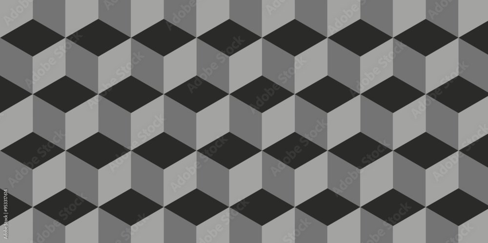 Poster modern and minimal style cubic blank square seamless pattern. vector mosaic cube and tile illustrati