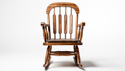 Wooden Rocking Chair Isolated on White Background