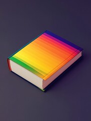 Vibrant Rainbow Book on a Gray Background