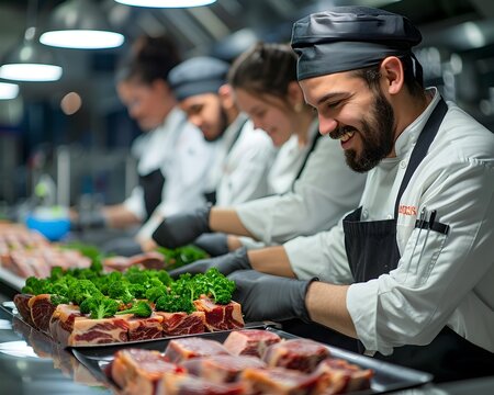 Culinary Students Exploring Lab Grown Meat in Innovative Cooking Class