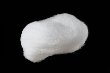 Small cloud of cotton on black background