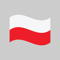 Waving flag of Poland vector illustration.