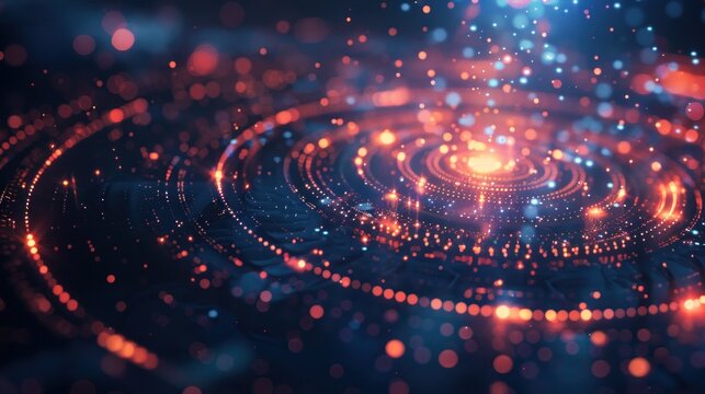 Abstract background with circles and light flares, giving a futuristic look