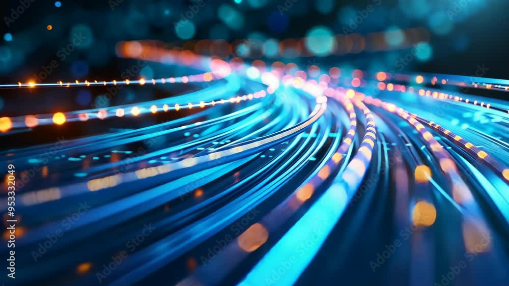 Poster dynamic light trails create mesmerizing patterns in a vibrant cityscape at night