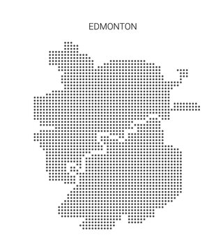 Edmonton stylized dotted map. Canada Alberta creative map for background.