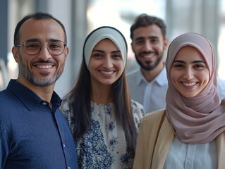 Professional Group of Diverse Individuals in an Office Setting, Posing for a Photograph
