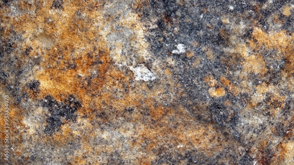 Poster high-resolution close-up of a granite stone texture with speckled patterns in earthy tones
