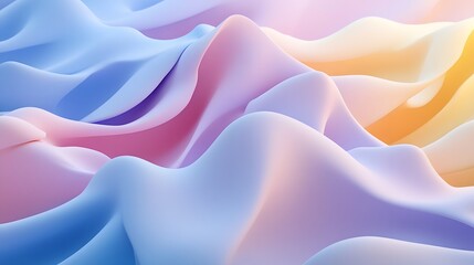 Obraz premium Colorful abstract wave pattern with smooth curves and pastel gradient
