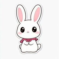 Adorable White Rabbit with Pink Bow