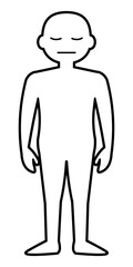 シンプルな人物シルエットの線画イラスト