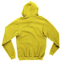 Showcase your designs like a graphic design pro with this Back View Engaging Zipup Hoodie Mock Up In Golden Kiwi Color.