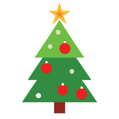 Christmas tree vector illustration on white background.