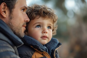 Obraz premium father and son, Generative AI