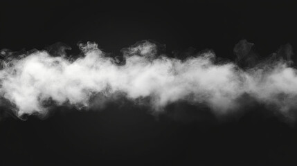 Abstract black background with white smoke and dark fog, creating an empty scene for product presentation or design overlay.