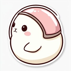 Cute Cartoon Animal with Pink Helmet