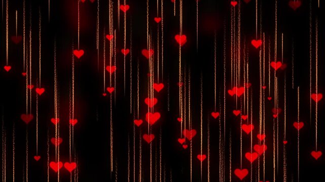 Hart raining background  for valentines day.