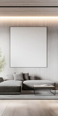 Modern minimalist living room interior with led lighting and elegant furniture