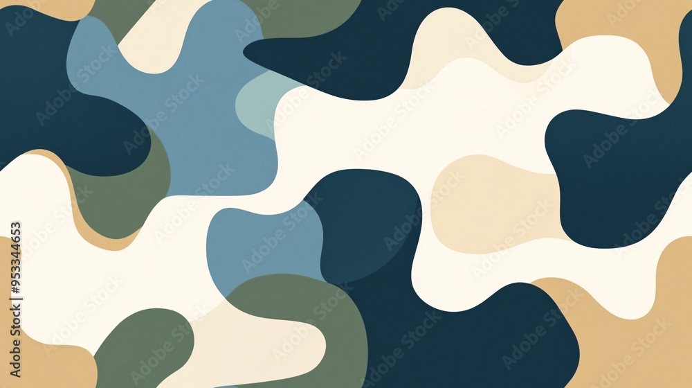 Poster fluid camo: seamless abstract pattern
