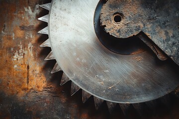 Close-up of a Rusty Circular Saw Blade