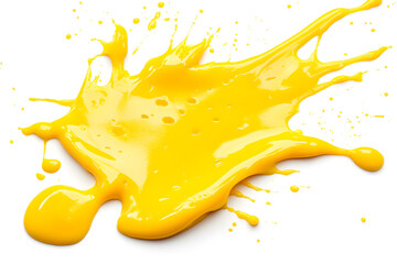 Closeup of melted cheese stretching and dripping isolated on white background