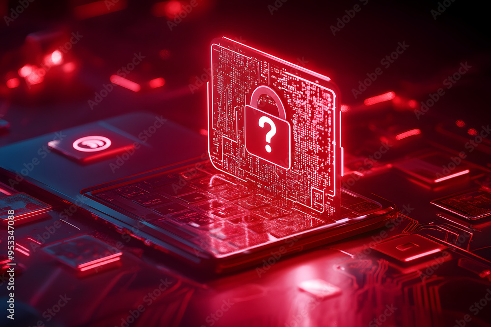 Poster scam warning fraud danger alert security technology crime network spam attention online on 3d risk c