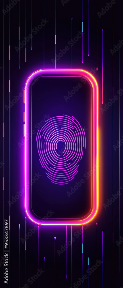 Aufkleber digital wallet secured with biometric authentication, emphasizing advanced security features, wallet
