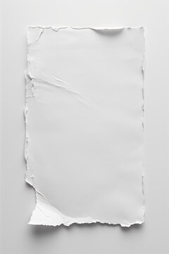 Feuille de papier froiss&eacute;e et d&eacute;chir&eacute;e isol&eacute;e sur un fond clair avec texture visible espace n&eacute;gatif copyspace Mock-up