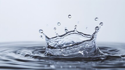 Mesmerizing Water Splash with Droplets Creating Rippling Effect on Reflective Surface
