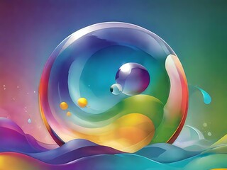 Create a glassmorphic background with layered, translucent ellipses on a colorful, soft-focus backdrop.