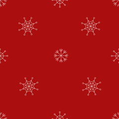 red christmas background with snowflakes
