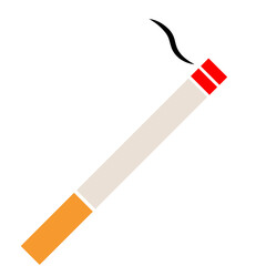 Cigarette Icon with Smoke Vector Icon Tobaco Symbol with No background Vector Illustration