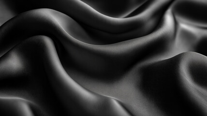 Obraz premium Black silk fabric with soft folds