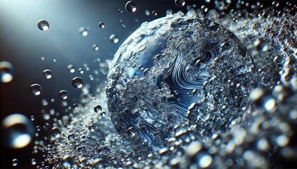 水の飛沫と流れのうねりのイメージ