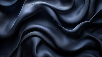 Obraz premium Black silk fabric with soft folds